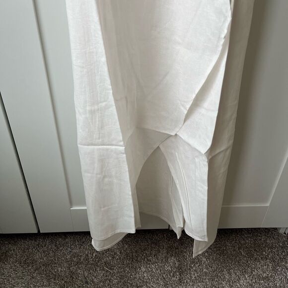 Andie The Maxi Wrap Dress Linen‎ Coconut Women's Size Medium Summer Vacation NWT - Picture 7 of 13